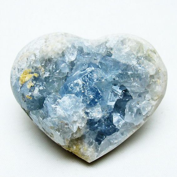 セレスタイト 天青石 ハートシェイプ 原石 [t756-6150]