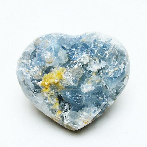 セレスタイト 天青石 ハートシェイプ 原石 [t756-6159]