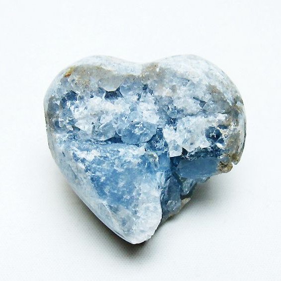 セレスタイト 天青石 ハートシェイプ 原石[T756-6173]