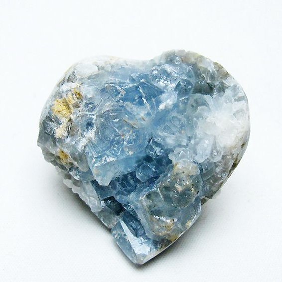 セレスタイト 天青石 ハートシェイプ 原石 [t756-6177]