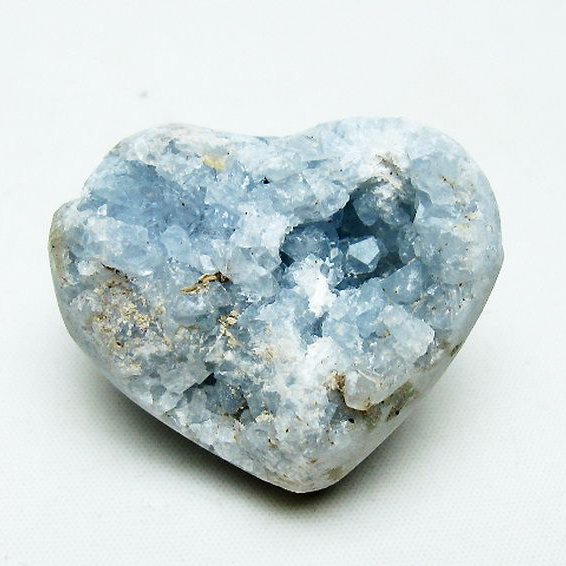 セレスタイト 天青石 ハートシェイプ 原石 [t756-6183]