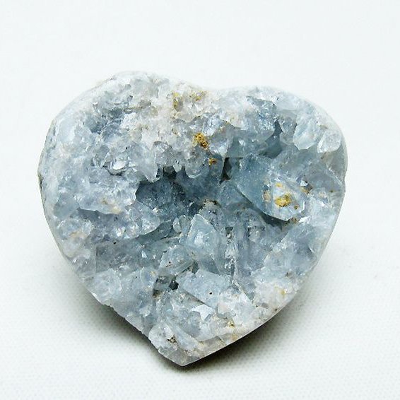 セレスタイト 天青石 ハートシェイプ 原石 [t756-6187]