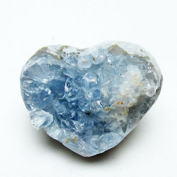 セレスタイト 天青石 ハートシェイプ 原石 [t756-6189]