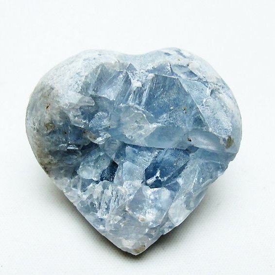 セレスタイト 天青石 ハートシェイプ 原石 [t756-6193]