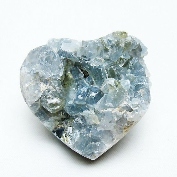 セレスタイト 天青石 ハートシェイプ 原石 [t756-6195]