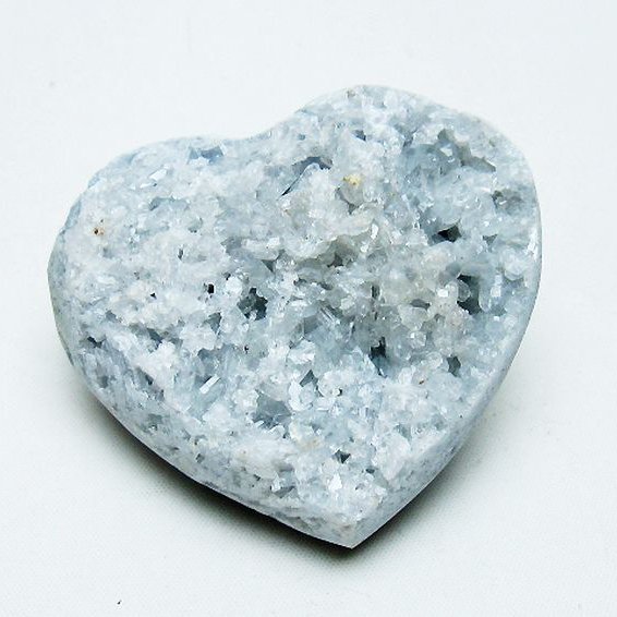 セレスタイト 天青石 ハートシェイプ 原石 [t756-6233]