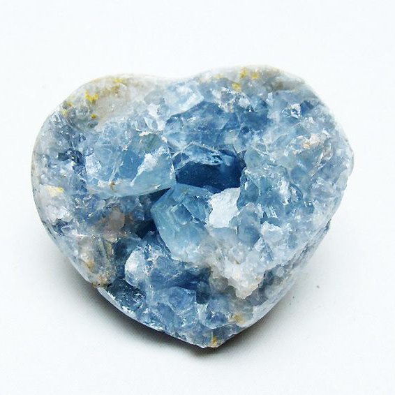 セレスタイト 天青石 ハートシェイプ 原石 [t756-6234]