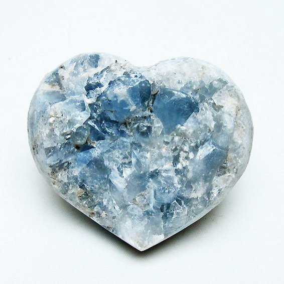 セレスタイト 天青石 ハートシェイプ 原石 [t756-6242]