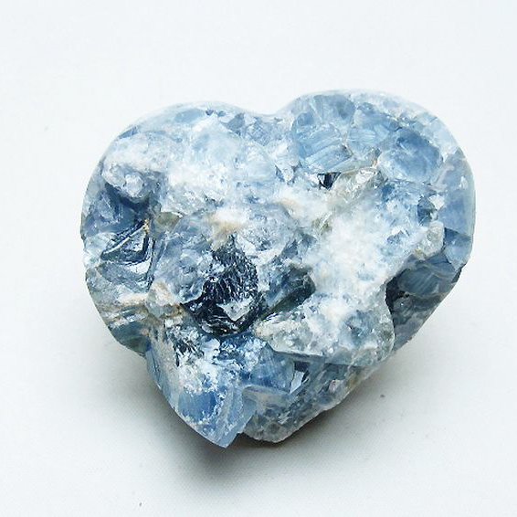 セレスタイト 天青石 ハートシェイプ 原石 [t756-6245]