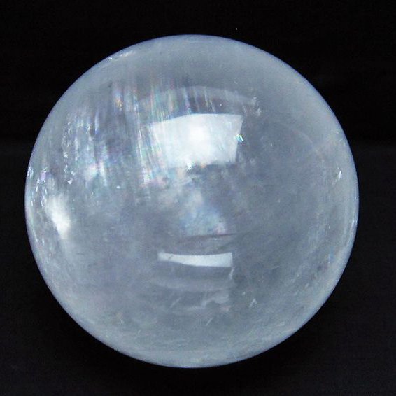 1.9Kg 虹入り カルサイト 丸玉 114mm [t758-2068]