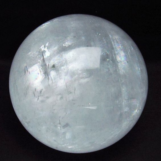 2.3Kg 虹入り カルサイト 丸玉 116mm [T758-2099]