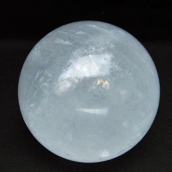 虹入り カルサイト 丸玉 87mm [t758-2109]