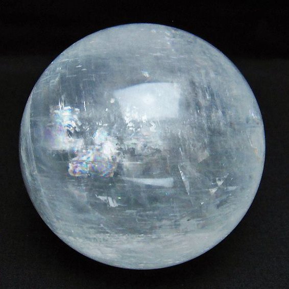 虹入り カルサイト 丸玉 87mm [T758-2197]