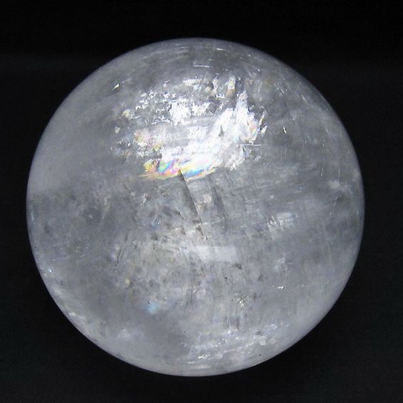虹入り カルサイト 丸玉 84mm [t758-2410]
