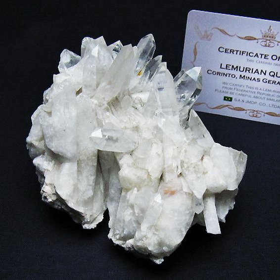 レムリアンシード 水晶 クラスター ミナスジェライス州コリント産  ※証明書付き[T759-1263]