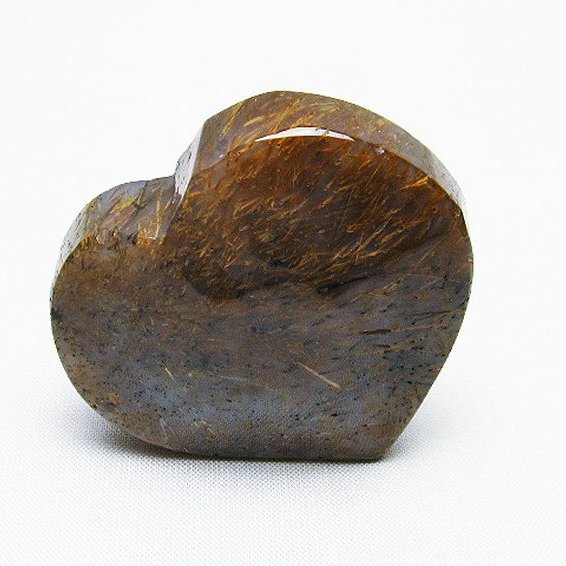 ルチルインアゲート ハート 置物 [t763-3594]