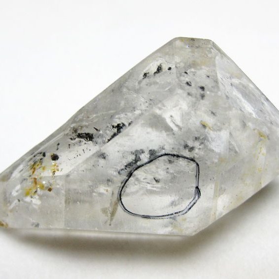 水入り スティブナイト（輝安鉱）入り | ハーキマーダイヤモンド水晶 原石[T768-2337]