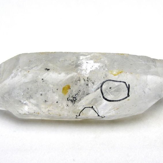 水入り スティブナイト（輝安鉱）入り | ハーキマーダイヤモンド水晶 原石[T768-2368]