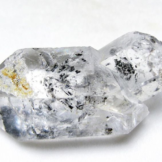 スティブナイト（輝安鉱）入り | ハーキマーダイヤモンド水晶 原石[T768-2513]