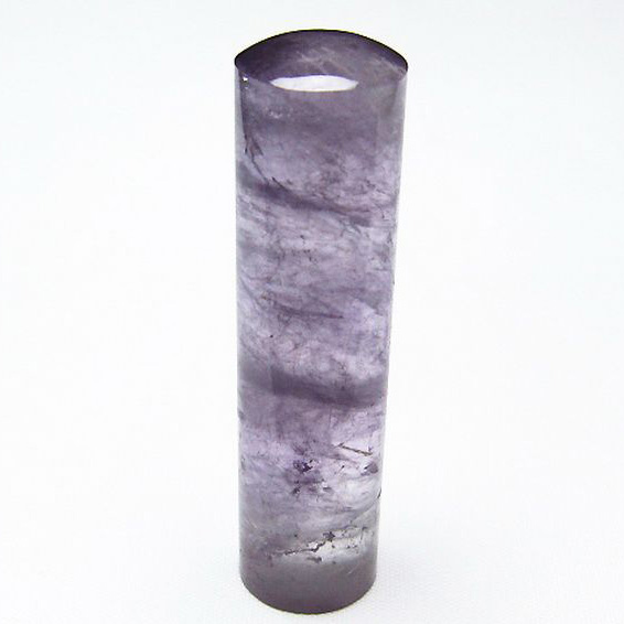 虹入り アメジスト 印材　※別途料金で篆刻可能 15mm [T78-618]