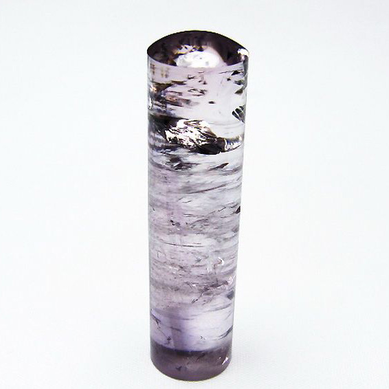 虹入り アメジスト 印材　※別途料金で篆刻可能[T78-625]