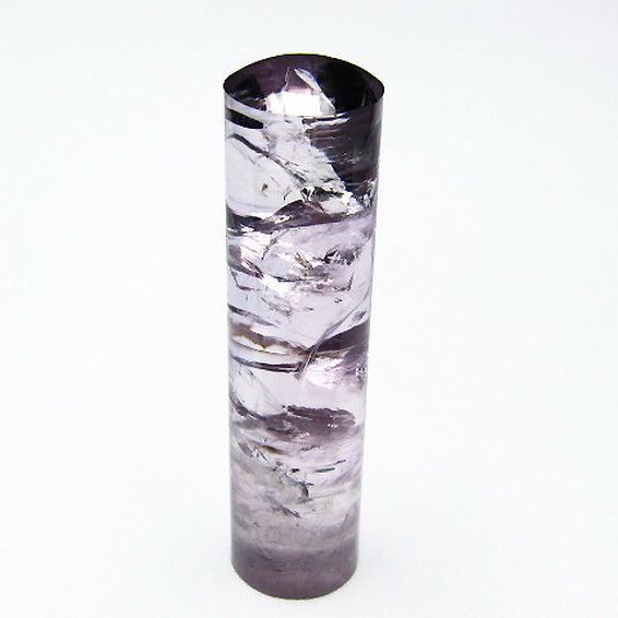 虹入り アメジスト 印材　※別途料金で篆刻可能 15mm [T78-630]