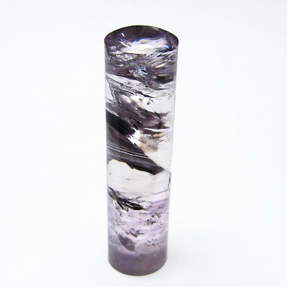 虹入り アメジスト 印材　※別途料金で篆刻可能[T78-634]