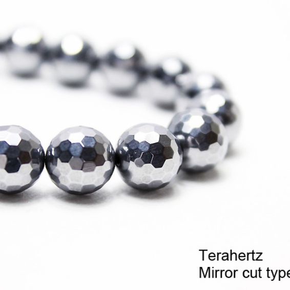 ★細胞活性化・健康★ テラヘルツブレスレット 128面ミラーカット9.5mm 高純度15N 《rv》   [T793-24]