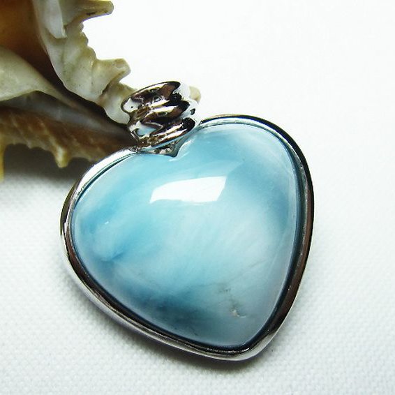 ラリマーハート ペンダント [T8-7732]