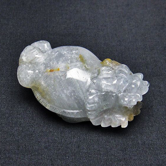 スーパーファントム水晶 龍亀  置物[T801-387]