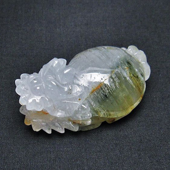 スーパーファントム水晶 龍亀 置物[T801-396]
