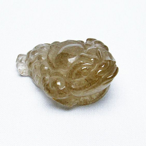 金針ルチルクォーツ 金蟾  置物[T801-406]