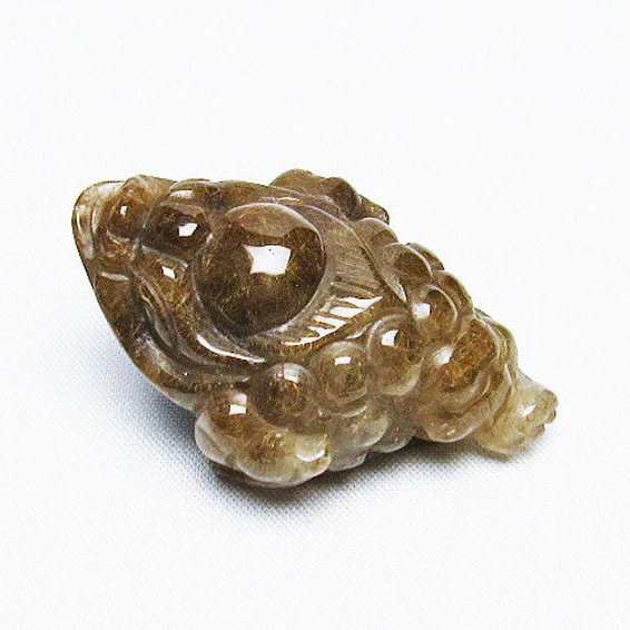 金針ルチルクォーツ 金蟾  置物[T801-485]