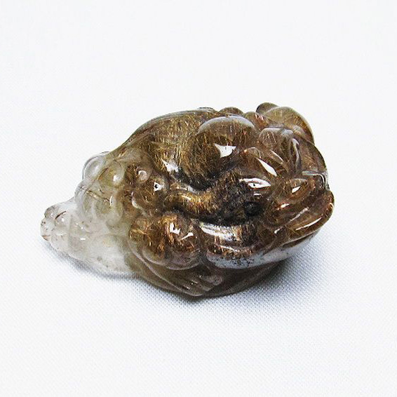 金針ルチルクォーツ 金蟾  置物[T801-489]