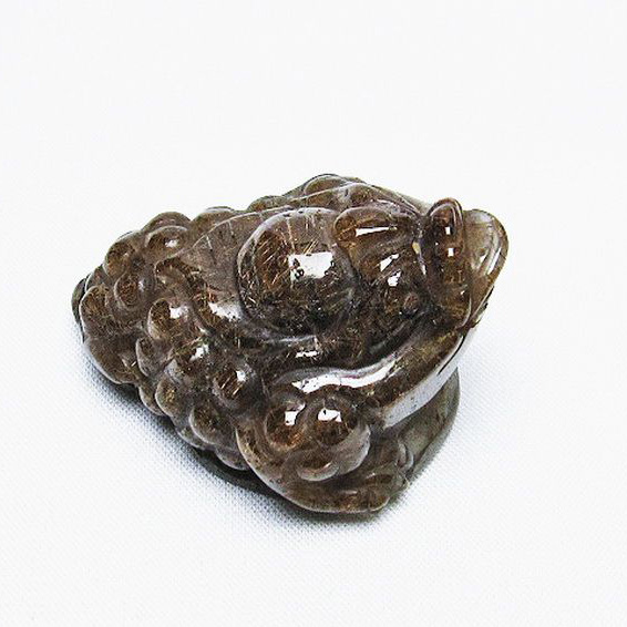 ルチルクォーツ（金針ルチル水晶） 金蟾  置物[T801-501]