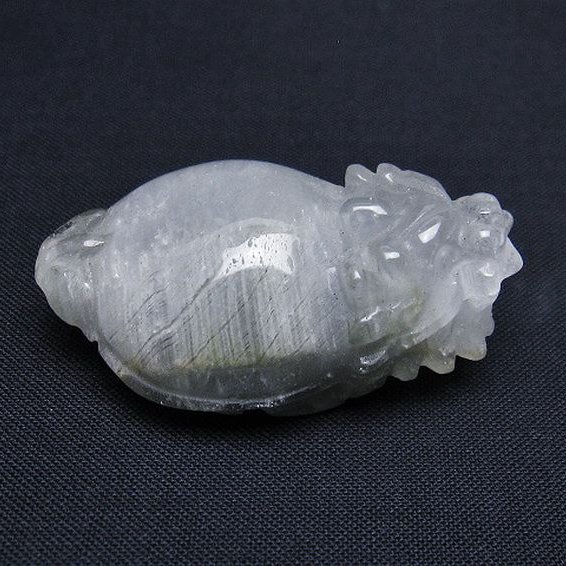 スーパーファントム水晶 龍亀 置物 [t801-520]