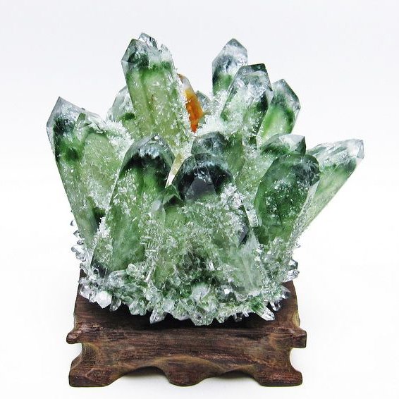 緑水晶 グリーンクォーツ クラスター [t802-4034]