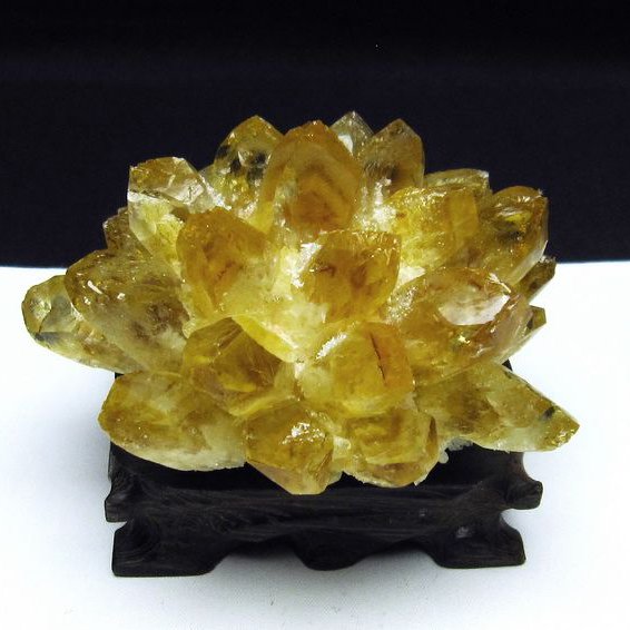 黄水晶 イエロークォーツ クラスター  [t802-4508]