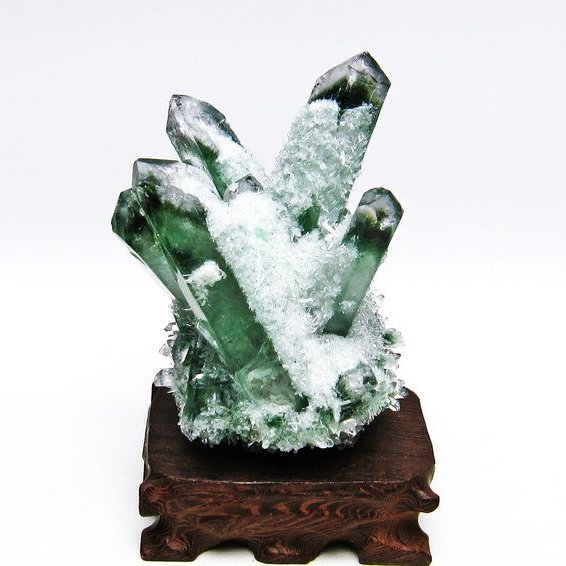 緑水晶 グリーンクォーツ クラスター [t802-4602]