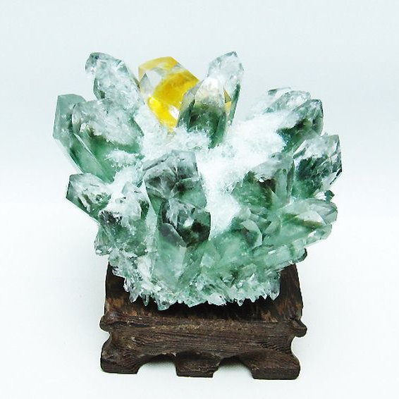 緑水晶 グリーンクォーツ クラスター[T802-5469]