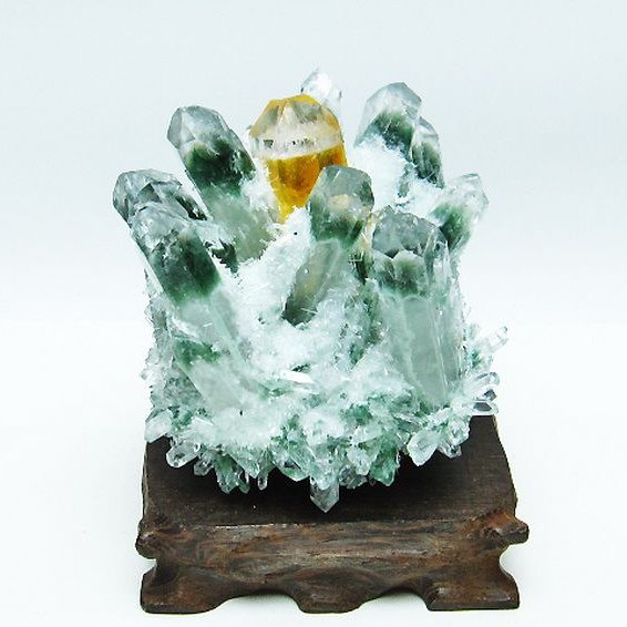 緑水晶 グリーンクォーツ クラスター[T802-5479]