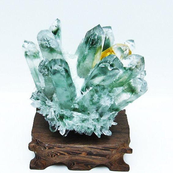緑水晶 グリーンクォーツ クラスター[T802-5491]