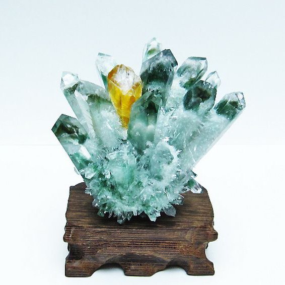 緑水晶 グリーンクォーツ クラスター[T802-5507]