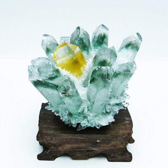 緑水晶 グリーンクォーツ クラスター [t802-5537]