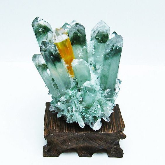 緑水晶 グリーンクォーツ クラスター[T802-5546]