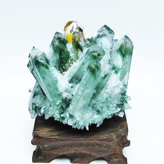 緑水晶 グリーンクォーツ クラスター[T802-5584]