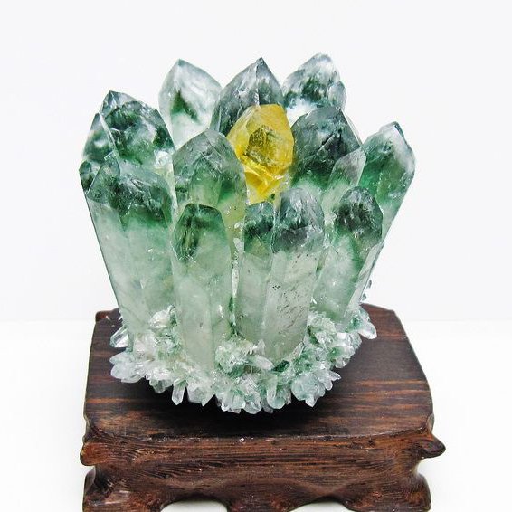 緑水晶 グリーンクォーツ クラスター[T802-5818]