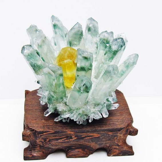 緑水晶 グリーンクォーツ クラスター[T802-5842]