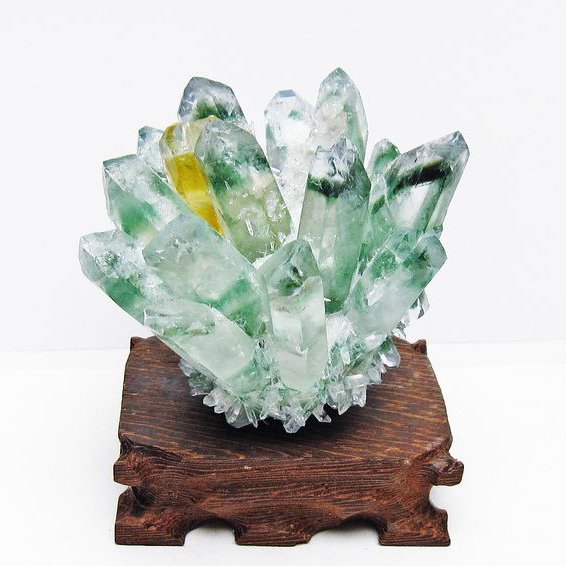 緑水晶 グリーンクォーツ クラスター[t802-5861]