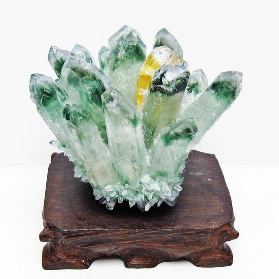 緑水晶 グリーンクォーツ クラスター[T802-5893]